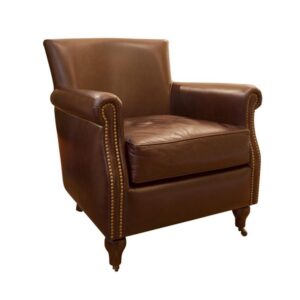Poltrona Little Club Chair em couro envelhecido